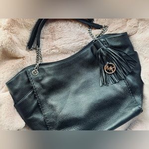 pre Owned Micheal Kors Shoulder Bag, Black w/Silver Detail, Excellent Condition